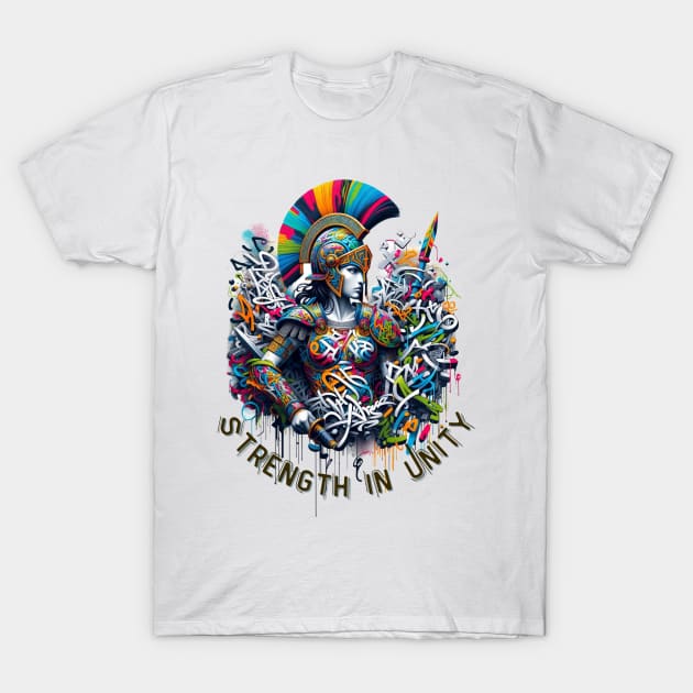 Strength in Unity: Graffiti Warrior Art T-Shirt by WEARWORLD